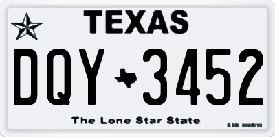 TX license plate DQY3452