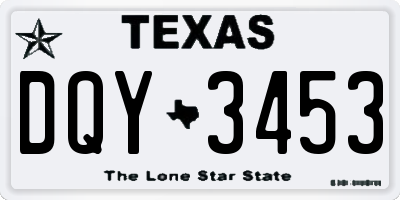 TX license plate DQY3453