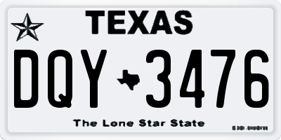 TX license plate DQY3476