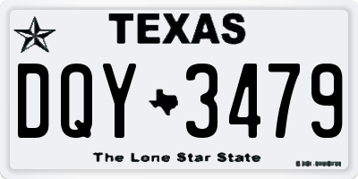 TX license plate DQY3479