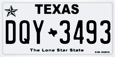 TX license plate DQY3493