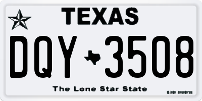 TX license plate DQY3508