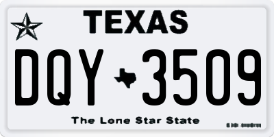 TX license plate DQY3509