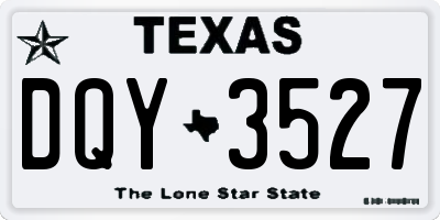 TX license plate DQY3527