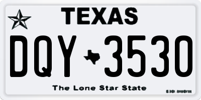 TX license plate DQY3530