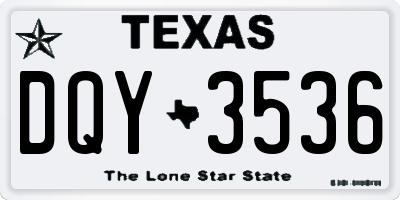 TX license plate DQY3536