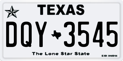 TX license plate DQY3545