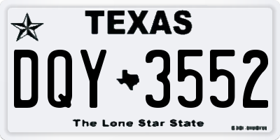 TX license plate DQY3552