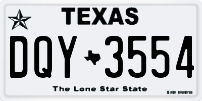 TX license plate DQY3554