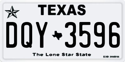 TX license plate DQY3596