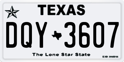 TX license plate DQY3607