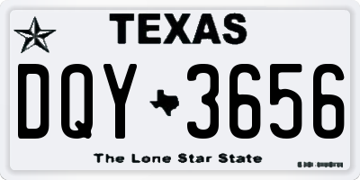 TX license plate DQY3656