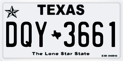 TX license plate DQY3661