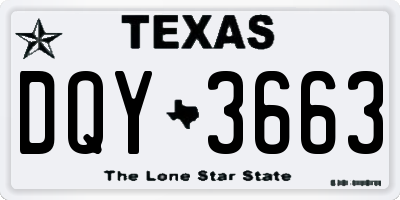 TX license plate DQY3663