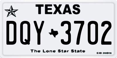 TX license plate DQY3702