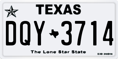 TX license plate DQY3714