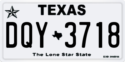 TX license plate DQY3718