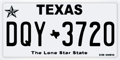 TX license plate DQY3720