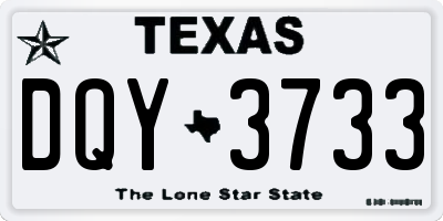 TX license plate DQY3733