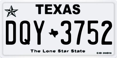 TX license plate DQY3752