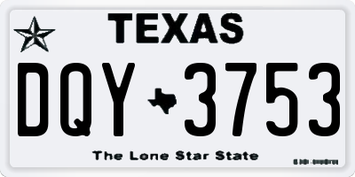TX license plate DQY3753