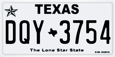 TX license plate DQY3754