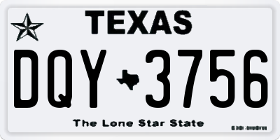 TX license plate DQY3756