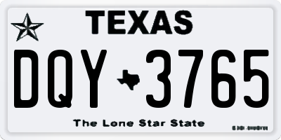 TX license plate DQY3765