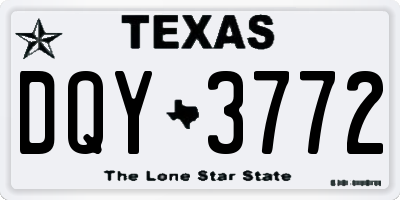 TX license plate DQY3772