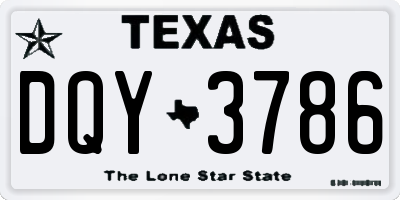 TX license plate DQY3786