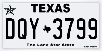TX license plate DQY3799
