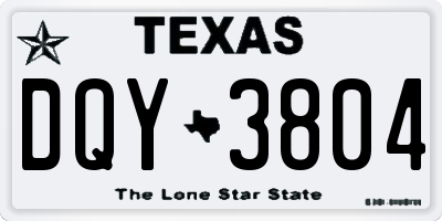 TX license plate DQY3804
