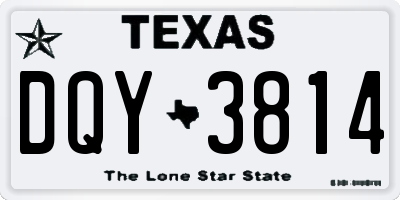 TX license plate DQY3814
