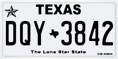 TX license plate DQY3842