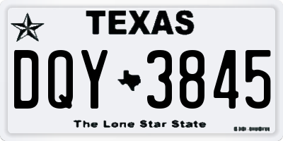 TX license plate DQY3845