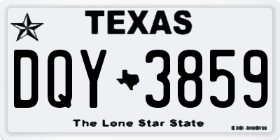 TX license plate DQY3859