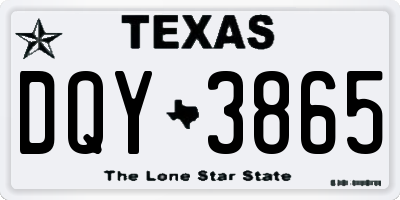 TX license plate DQY3865