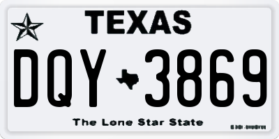 TX license plate DQY3869