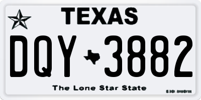 TX license plate DQY3882
