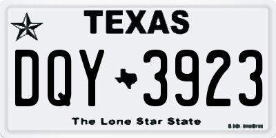 TX license plate DQY3923