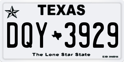 TX license plate DQY3929