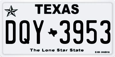 TX license plate DQY3953