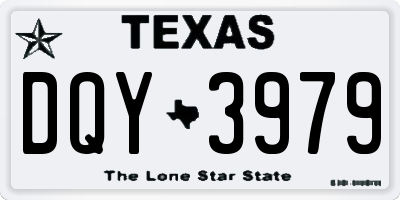 TX license plate DQY3979