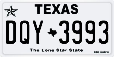 TX license plate DQY3993