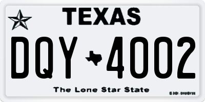 TX license plate DQY4002