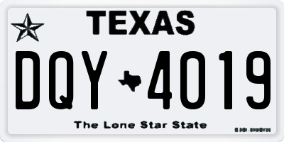 TX license plate DQY4019