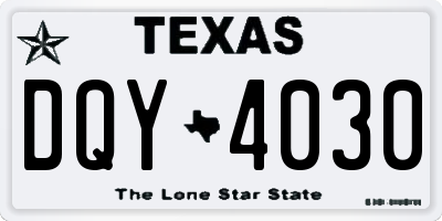 TX license plate DQY4030