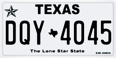 TX license plate DQY4045