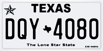 TX license plate DQY4080