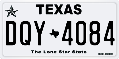 TX license plate DQY4084